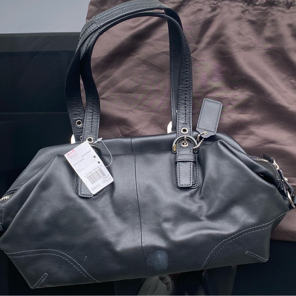 SOLD NWT Coach Soho 2 Way Shopper Tote Bag in Black